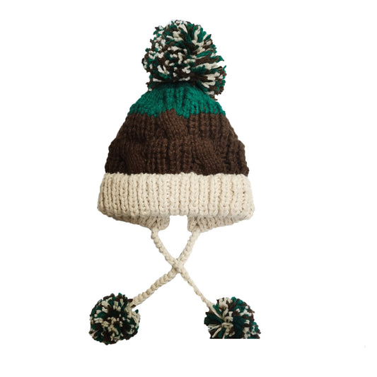 Winter Warm Knitted Wool Ear Protection Hair Ball Hat