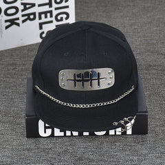 Punk wind hoop flat round cap written along baseball hip-hop