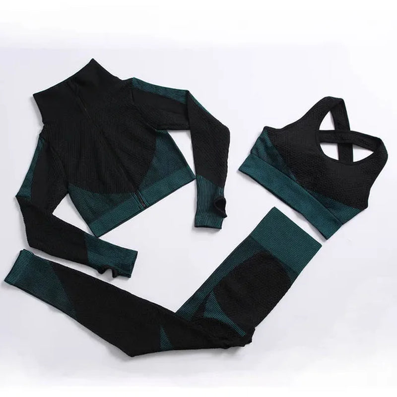 2/3Pcs Women Gym Suit Fitness Sets Sports Workout Sportswear Gym Clothing Yoga Fitness Set Female Workout Leggings Top Leggings