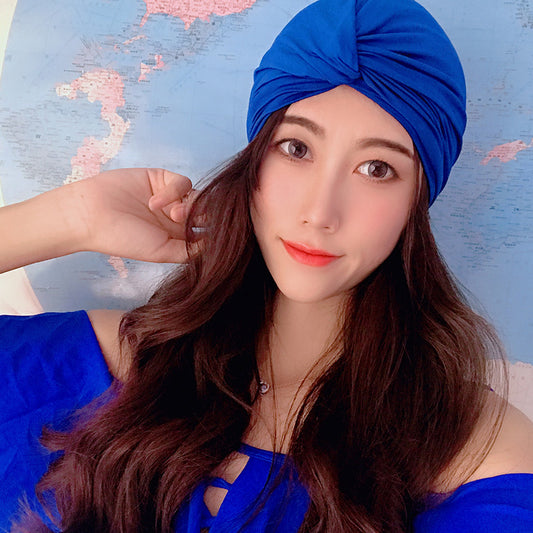 Ladies Ins Solid Color Comfortable Swimming Hat For Hot Springs