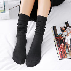 Women's Thin Solid Color Retro Long Socks