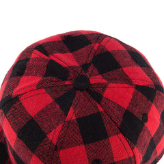 Red Black Plaid Baseball   For Women Men Couple Snapback Hip     Simple England Style Bone Hats