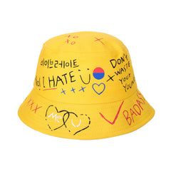 Sun proof graffiti concave couple's art hat