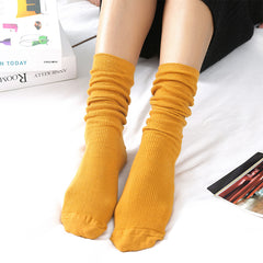 Women's Thin Solid Color Retro Long Socks