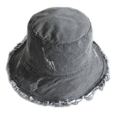 Japanese frayed denim fisherman hat