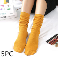 Women's Thin Solid Color Retro Long Socks