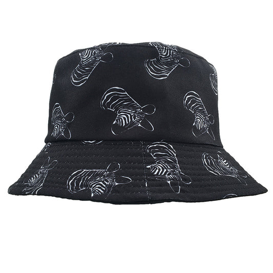 New Style Female Spring And Summer Hat With Zebra Head Print Fisherman Hat