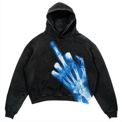 Men's Casual Letter Explosion Print Hoodie