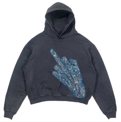 Men's Casual Letter Explosion Print Hoodie