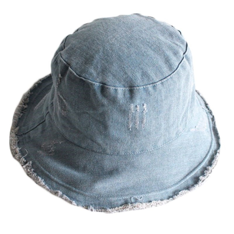 Japanese frayed denim fisherman hat