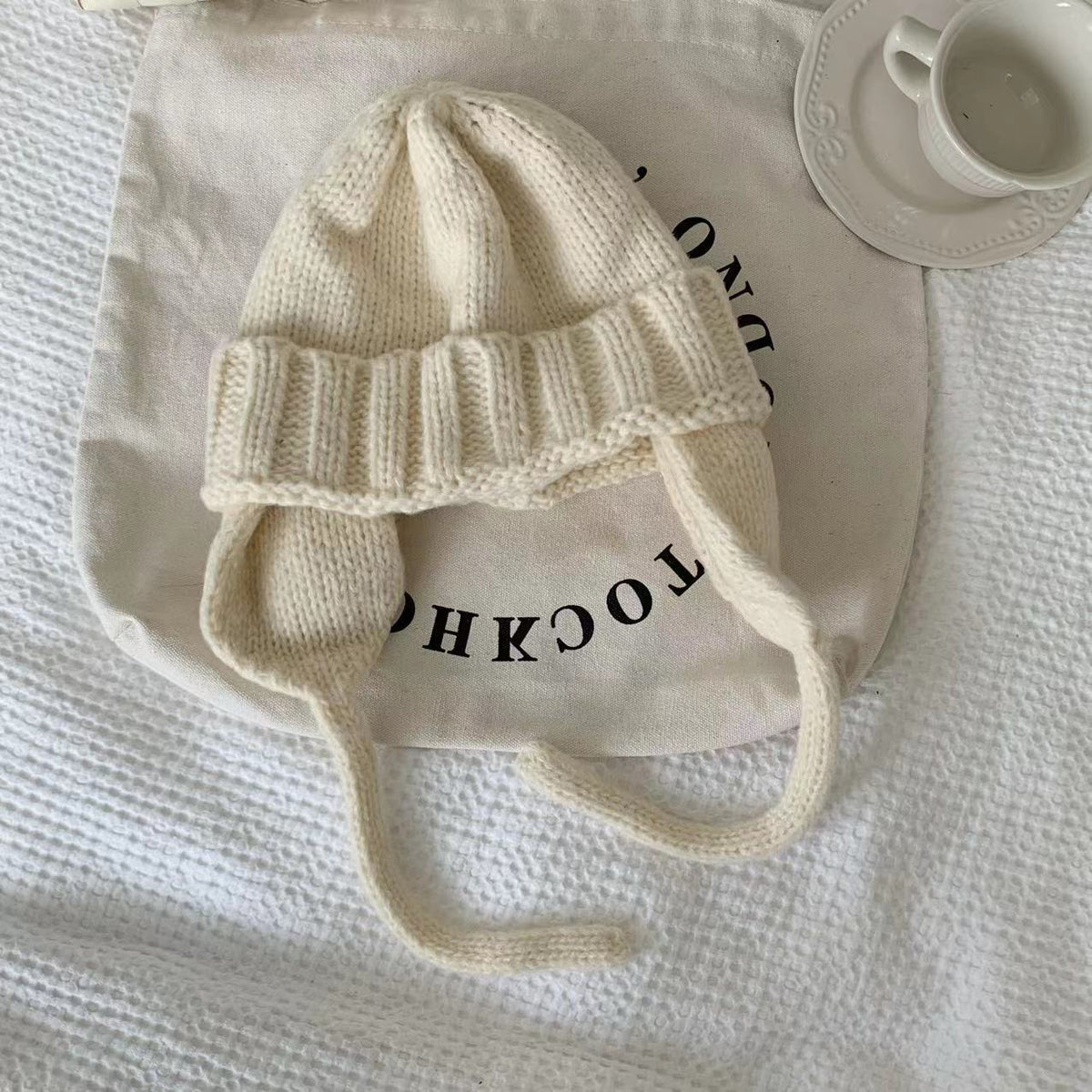 Keep Warm Pure Color Ear Protection Knitting Woolen Cap