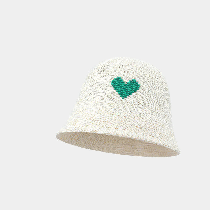 Summer Hollow Breathable Face Small Love Bucket Hat