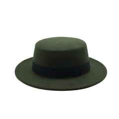 Spring and autumn big flat brim woolen warm hat