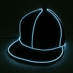 New flat edge EL light hat Men's light baseball cap hiphop street dance tide fluorescent hip hop hat