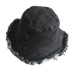 Japanese frayed denim fisherman hat