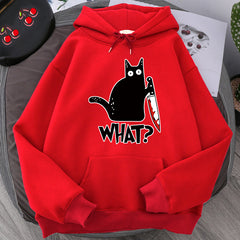 Killer Black Cat Surprised Men and Women Hoodies