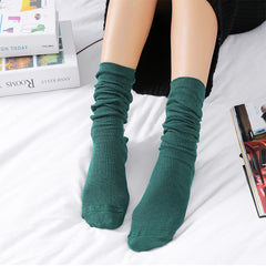 Women's Thin Solid Color Retro Long Socks