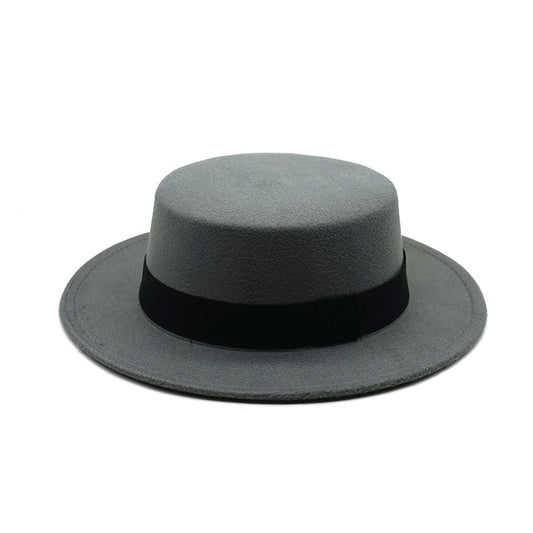 Spring and autumn big flat brim woolen warm hat