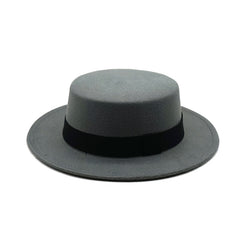 Spring and autumn big flat brim woolen warm hat