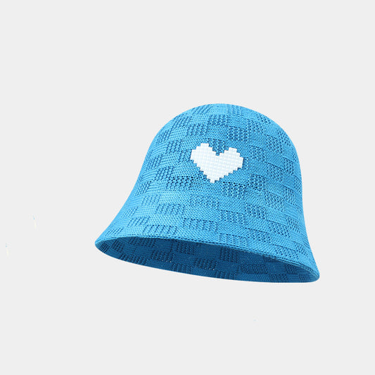 Summer Hollow Breathable Face Small Love Bucket Hat