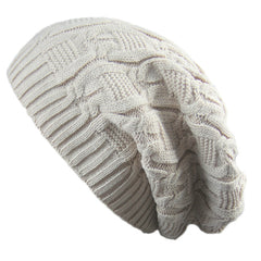 Autumn And Winter New Thickened Double Layer Hemp Flower Knitted Hat