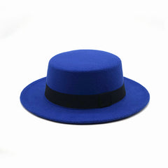 Spring and autumn big flat brim woolen warm hat