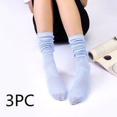 Women's Thin Solid Color Retro Long Socks