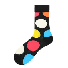 Color Large Version Polka Dot Men's Trendy Socks In Tube Socks