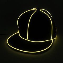 New flat edge EL light hat Men's light baseball cap hiphop street dance tide fluorescent hip hop hat