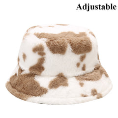 Cow Pattern Female Print Korean Fashion Plush Hat