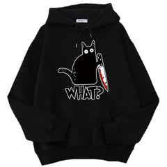 Killer Black Cat Surprised Men and Women Hoodies