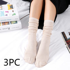 Women's Thin Solid Color Retro Long Socks