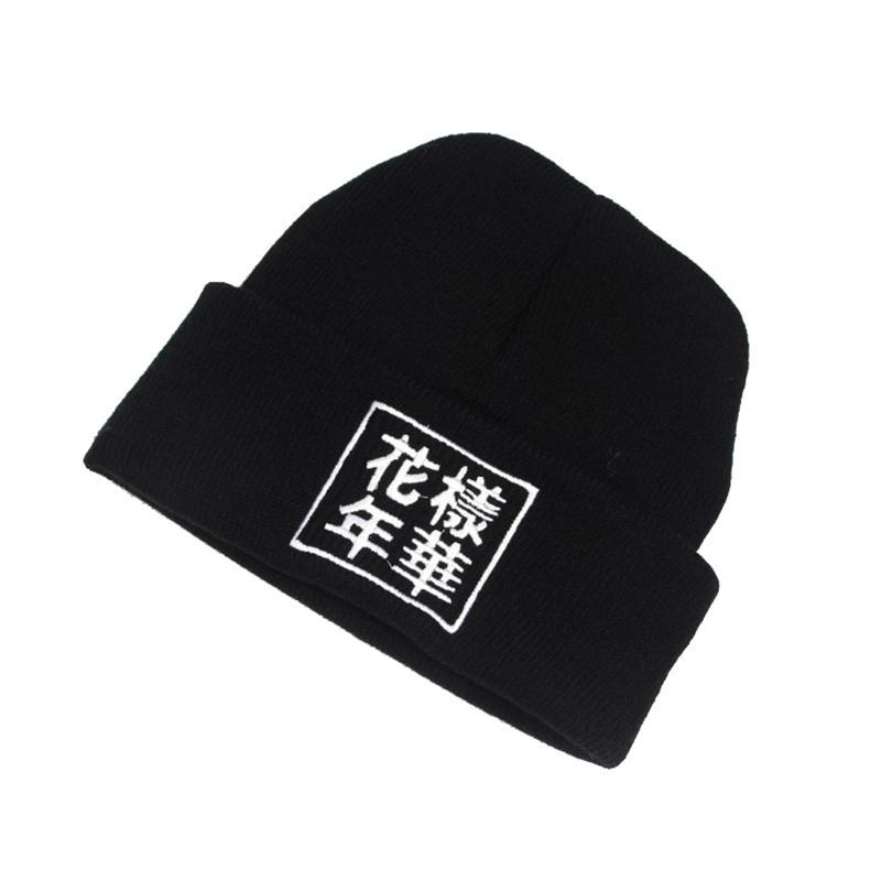 Autumn and winter warm knit hats Mood for years embroidery men and women fashion wild caps