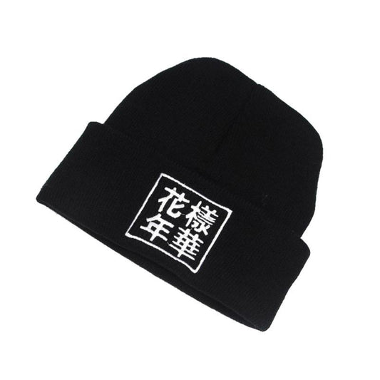 Autumn and winter warm knit hats Mood for years embroidery men and women fashion wild caps