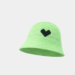 Summer Hollow Breathable Face Small Love Bucket Hat
