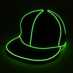 New flat edge EL light hat Men's light baseball cap hiphop street dance tide fluorescent hip hop hat