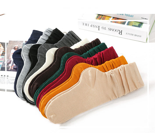 Women's Thin Solid Color Retro Long Socks