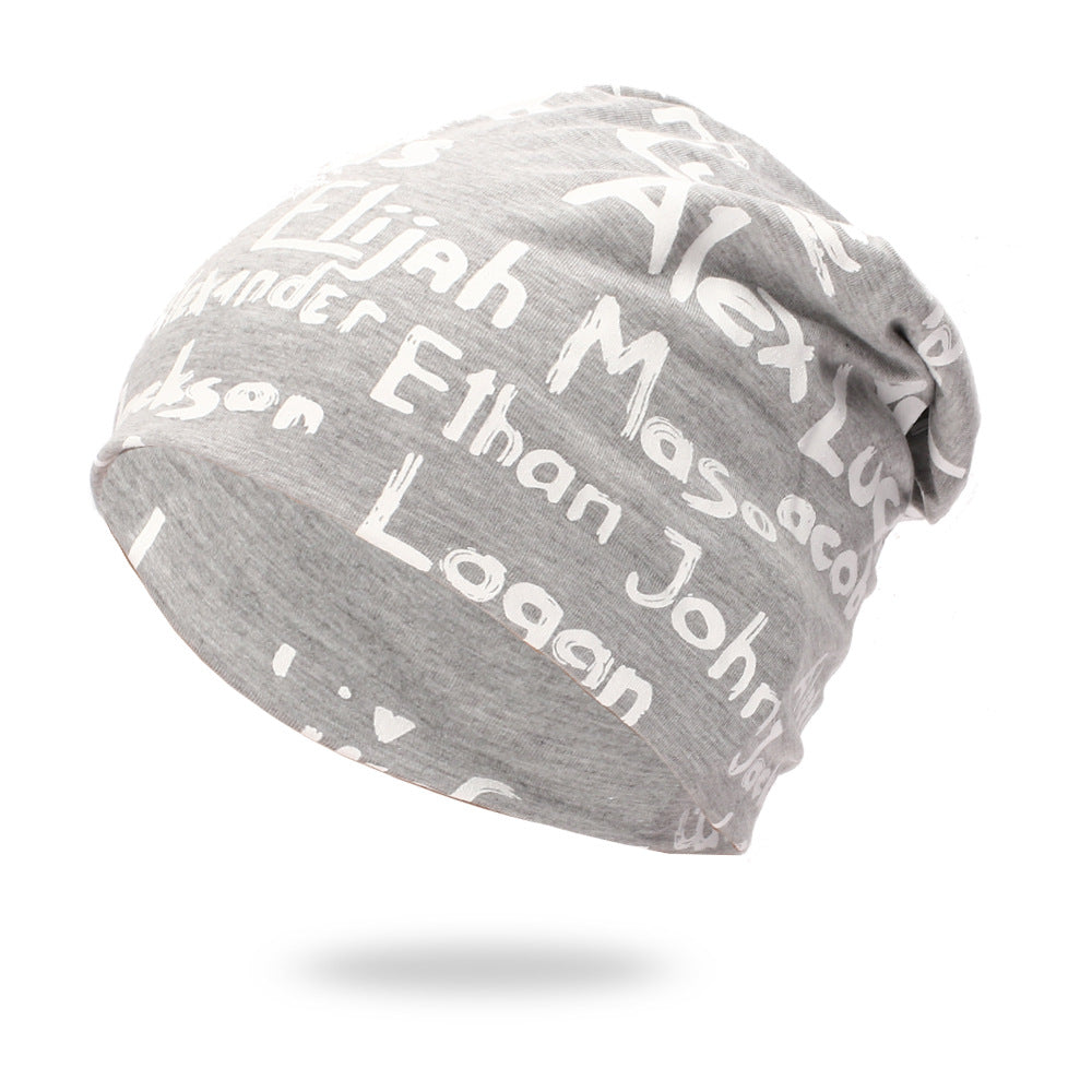 Letter Hat Ladies Pullover Needle Pure Cotton