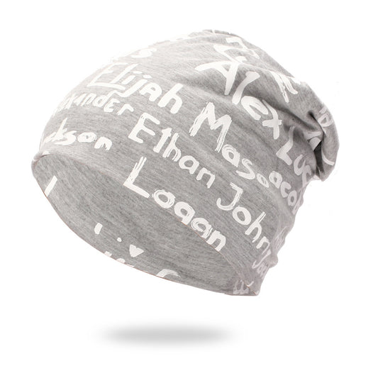 Letter Hat Ladies Pullover Needle Pure Cotton