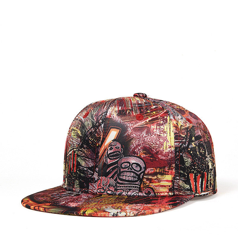 Foreign Trade Trend New Hat Female 3D Graffiti Flat Edge Hip Hop Hat