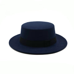 Spring and autumn big flat brim woolen warm hat