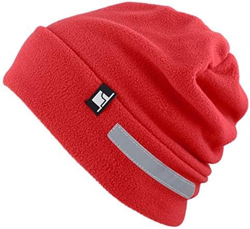 Fleece Winter Functional Beanie Hat Cold Weather-Reflective Safety for Everyone Performance Stretch