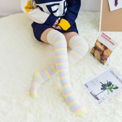 Winter long tube coral fleece ladies over the knee socks