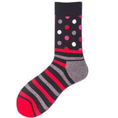 Color Large Version Polka Dot Men's Trendy Socks In Tube Socks