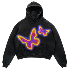 Men's Casual Letter Explosion Print Hoodie