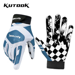 KUTOOK American Football Rugby Gloves Goalkeeper Gloves Non-slip Palm Pad Protection Soccer Gloves Full Finger Baseball Gloves