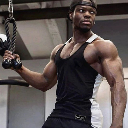Summer New Hot Bodybuilding Fitness Singlets Muscle Vest For Men Tee basketball jersey Solid Gym Men Stringer Tank Tops