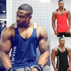 Summer New Hot Bodybuilding Fitness Singlets Muscle Vest For Men Tee basketball jersey Solid Gym Men Stringer Tank Tops