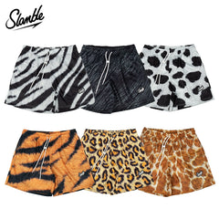 Slamble Summer New Arrival Leopard Print Shorts Men's Sports Pants Basketball American Mesh Short-Length Pants Loose Trendy