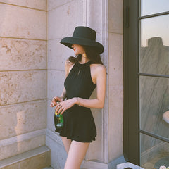 ◆ Dudu ◆ Korean Swimsuit Female Winter 2024 New Arrival One-Piece Hot Spring Chest Gathered Cover Belly Thin Fairy Best Selling